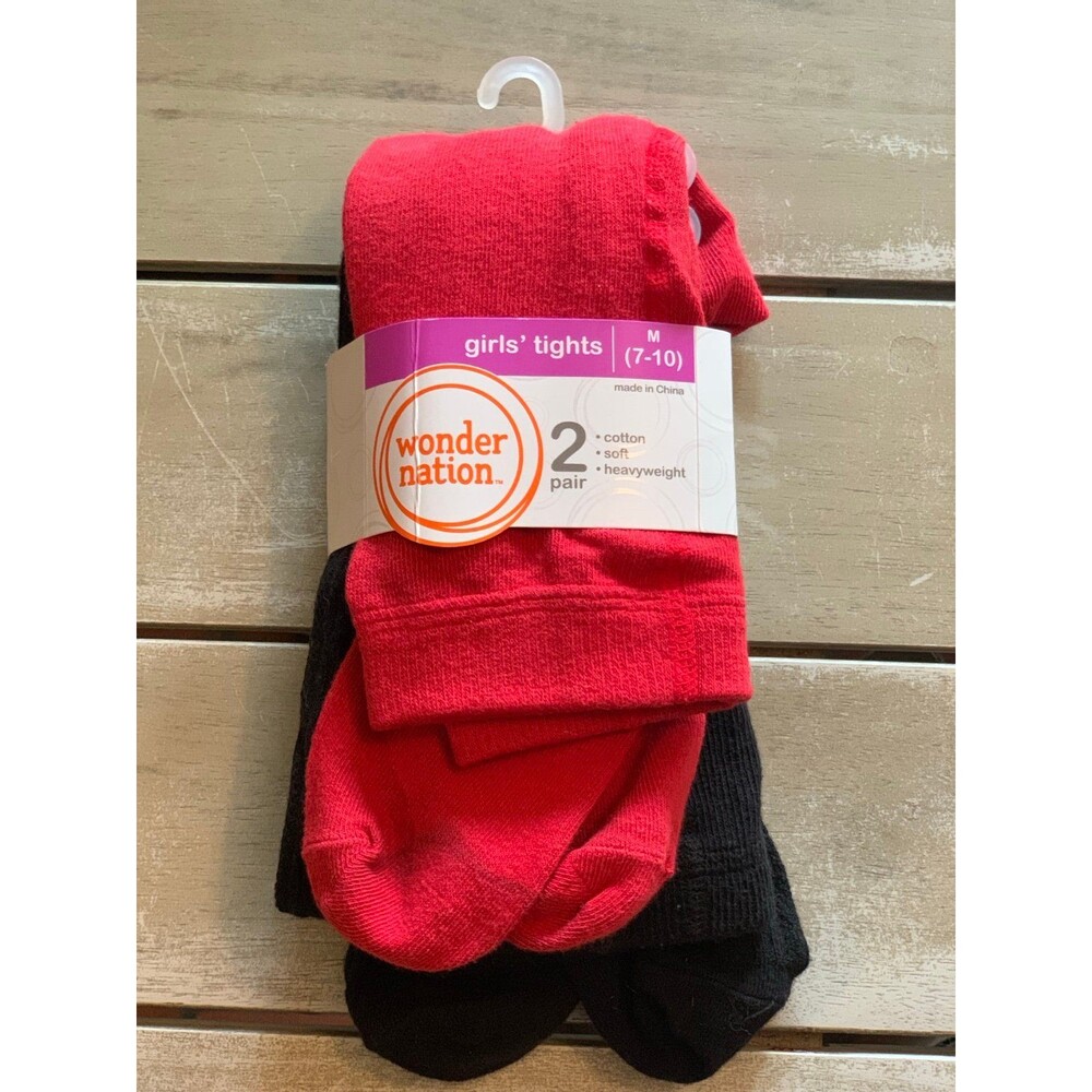 Girls Red & Black Tights